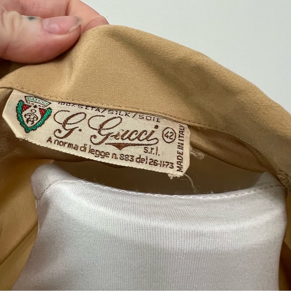 Rare 70s Gucci silk blouse with duck in marsh design - Picture 8 of 11